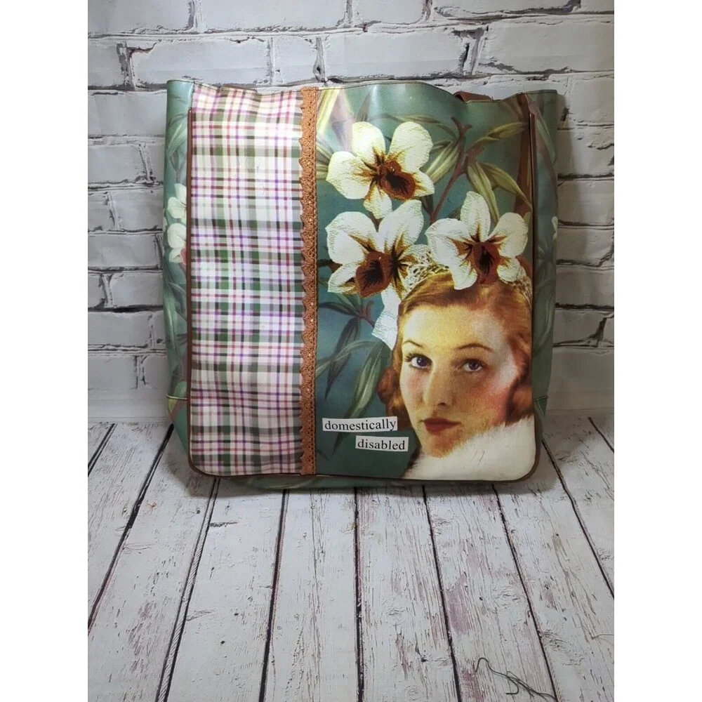 Anne Taintor‎ DOMESTICALLY DISABLED Shoulder Tote Bag